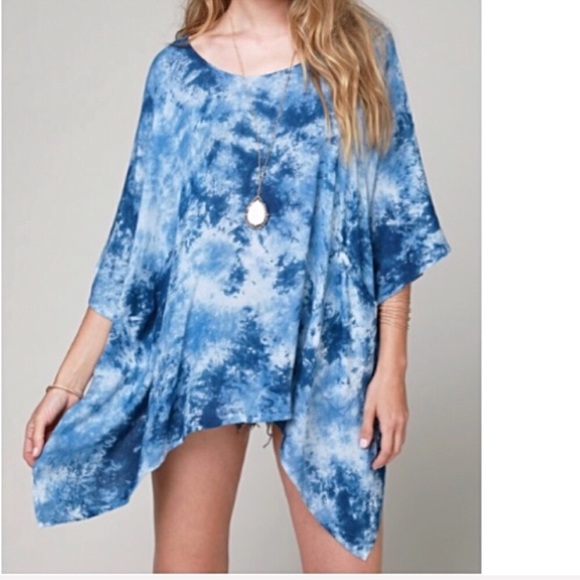 📍SALE Chic Tie Dye Relaxed Tunic Top Coverup O/S - Picture 3 of 7